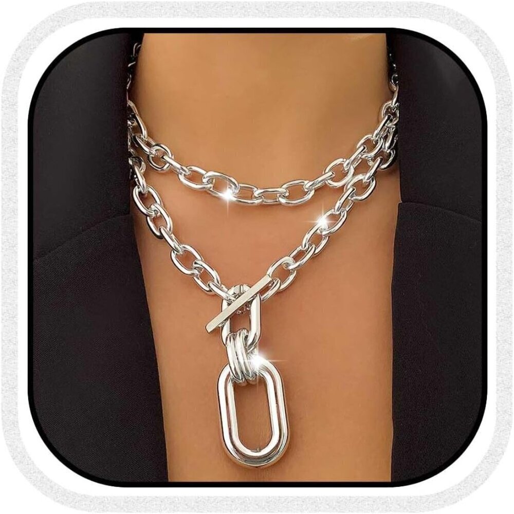 Leather Choker Necklace Punk Pendant Layering Fashion Jewelry for Women